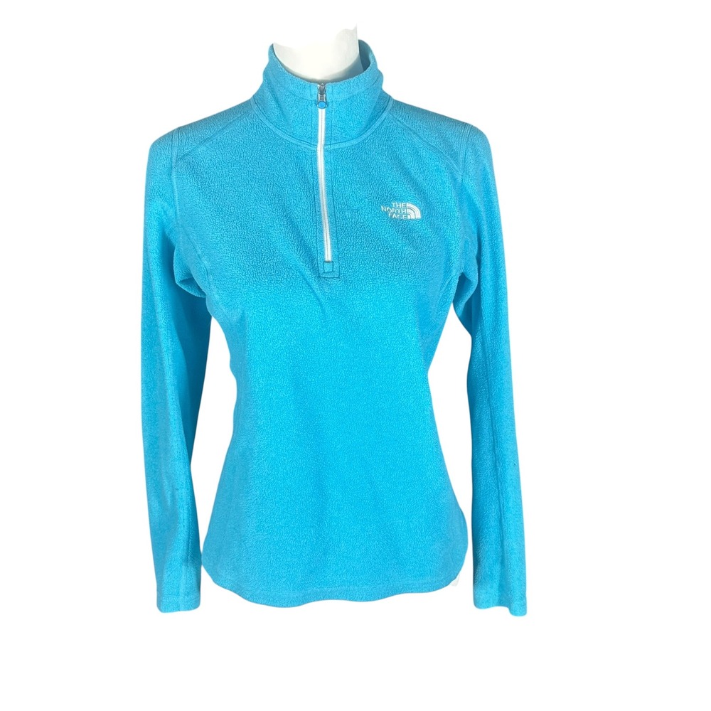 The North‎ Face Fleece Pullover Women's Small Blue Quarter Zip Mock Neck